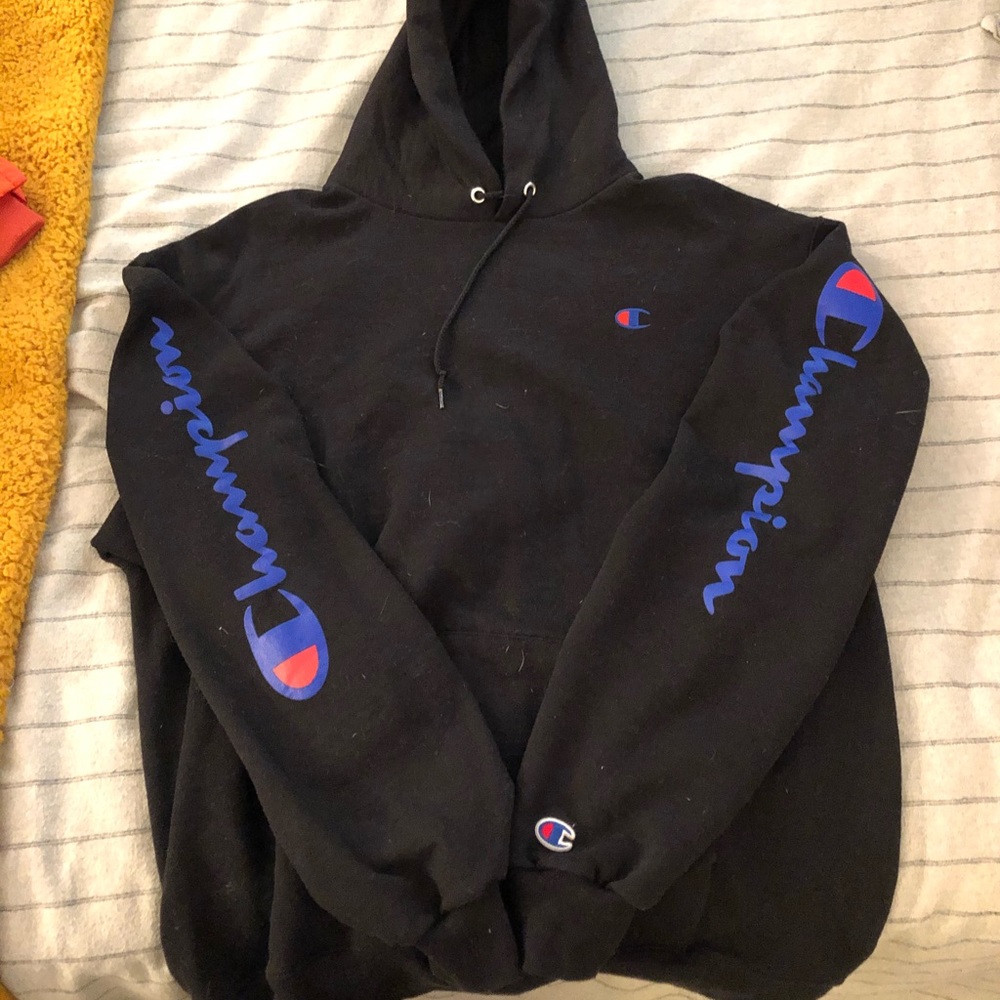Black champion brand hoodie